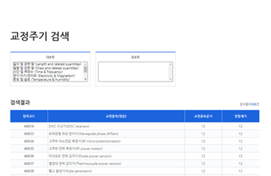 교정주기 검색